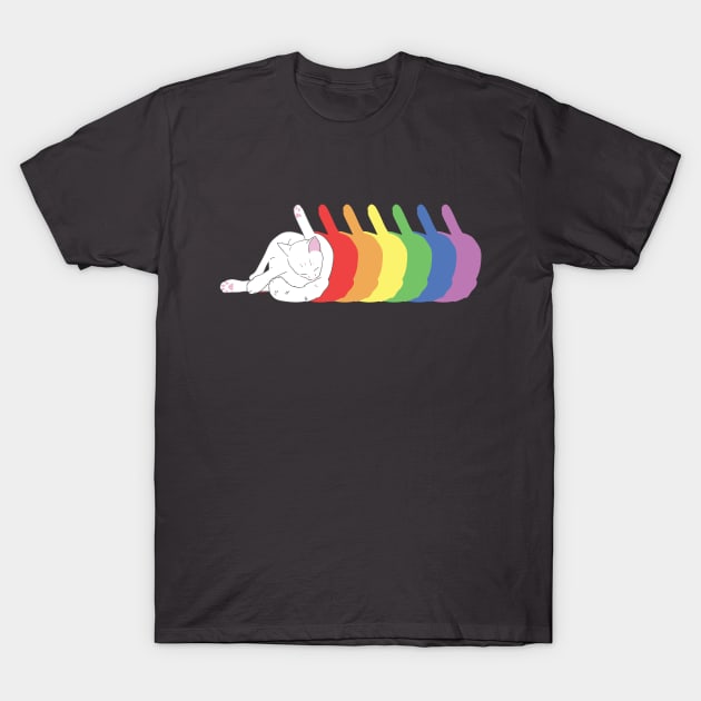 Cat butt licking rainbow T-Shirt by DoctorBillionaire